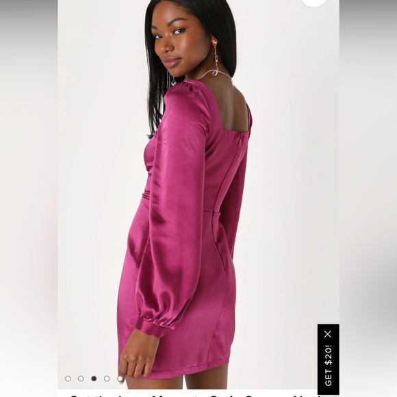 Lulus purple long sleeve sayin mini dress! NWT - Picture 2 of 6